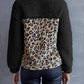 Ivy Lane Leopard Quarter-Snap Teddy Sweatshirt