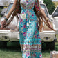 Printed Scoop Neck Sleeveless Maxi Dress