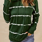 Drawstring Striped Dropped Shoulder Hoodie