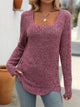 Mandy Square Neck Long Sleeve T-Shirt Cerise
