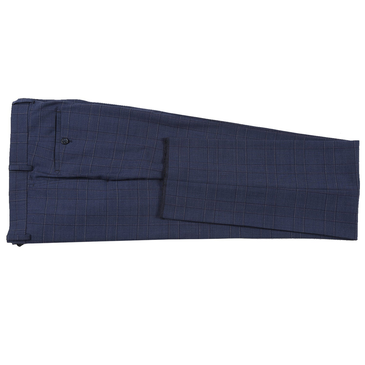 EL72-58-410 Prussian Blue Window Pane Check Wool Suit