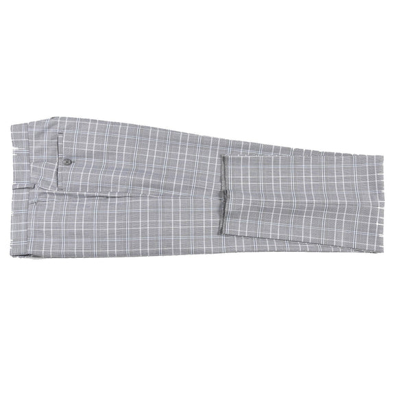 82-60-092EL White Smoke Plaid Suit