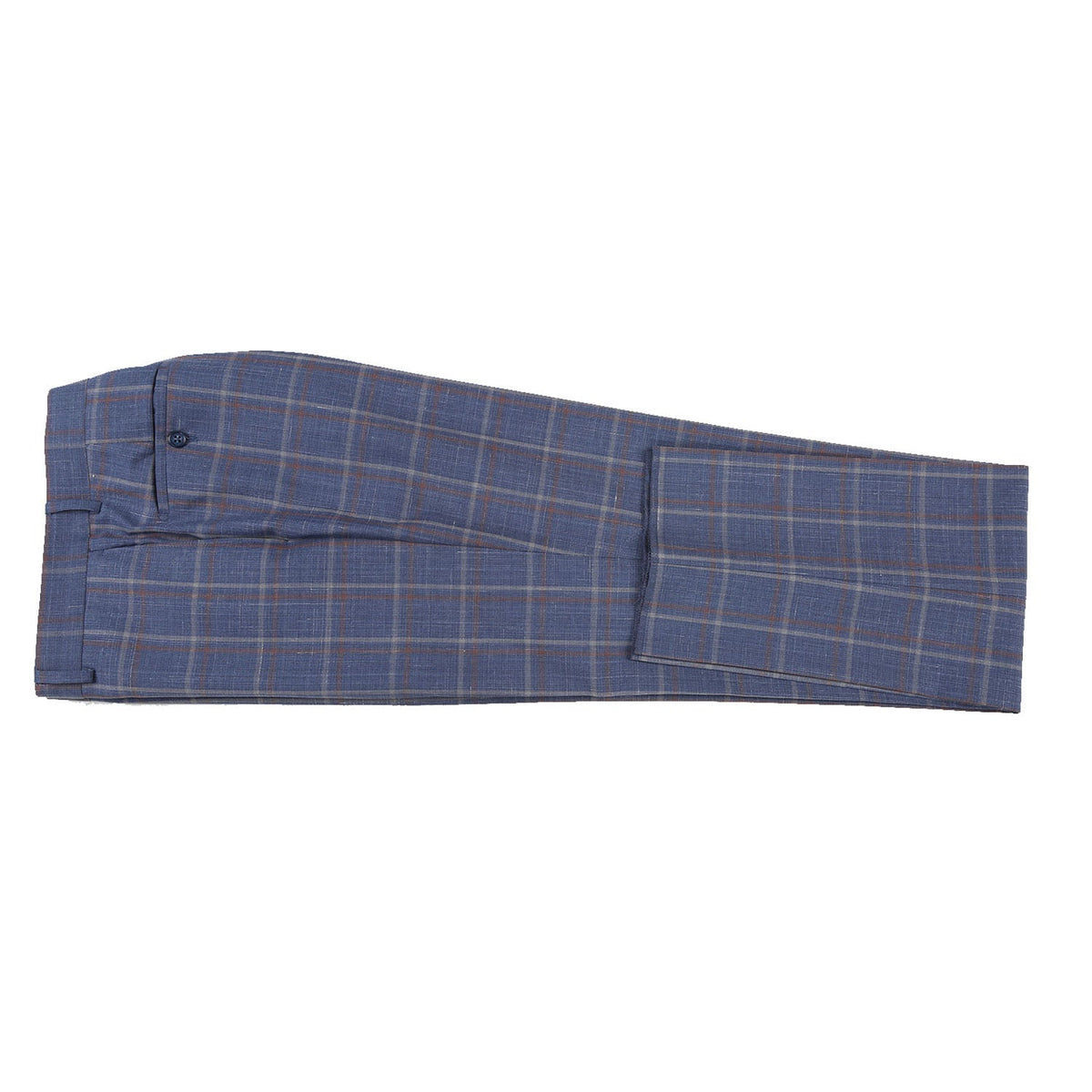 EL72-62-400 Light Steel Blue with Orange Check Wool Suit
