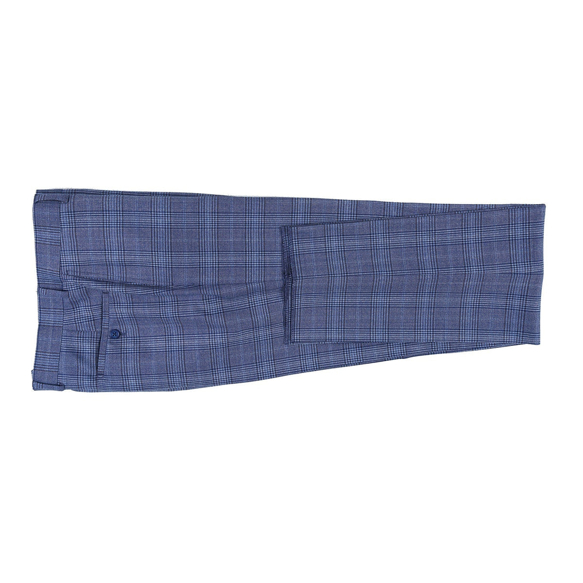 EL72-60-400 Pale Denim Glen Check Wool Suit