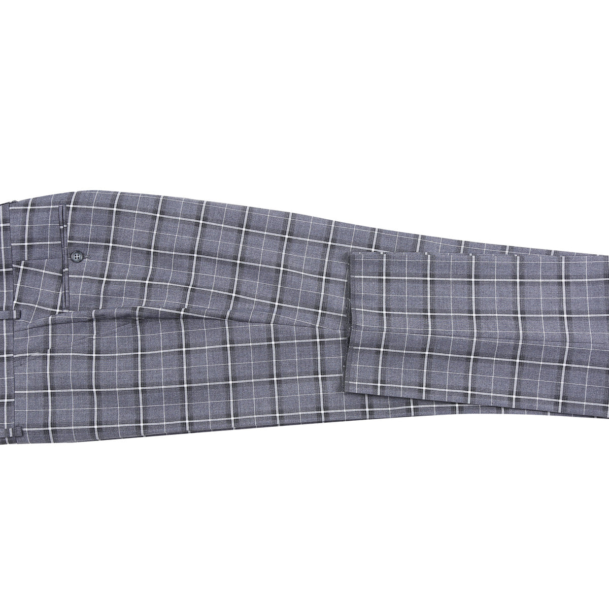 293-14 Men's Classic Fit Single Breasted Grey & White Check Suits