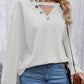 Decorative Button Drop Shoulder Top