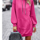 Textured Drawstring Tunic Hoodie