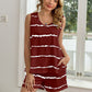 Striped Round Neck Tank and Shorts Lounge Set