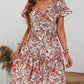 Printed V-Neck Tiered Dress