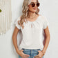 Lace Detail Round Neck Short Sleeve T-Shirt