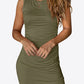 Tulip Hem Round Neck Sleeveless Dress