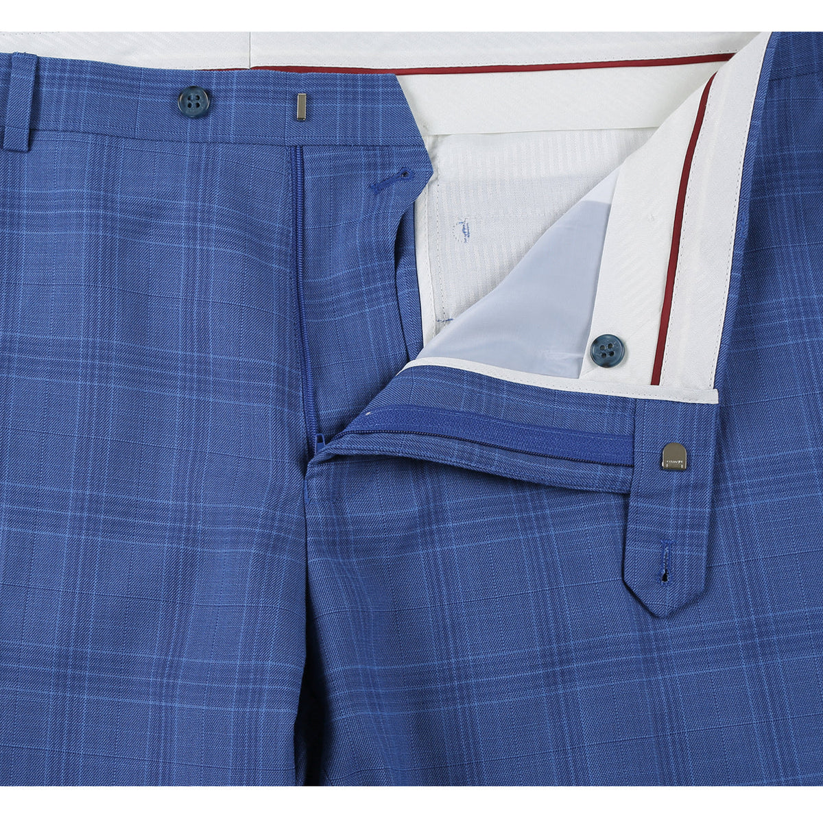 293-10 Men's 2-Piece Slim Fit Windowpane Check Dress Stretch Suit