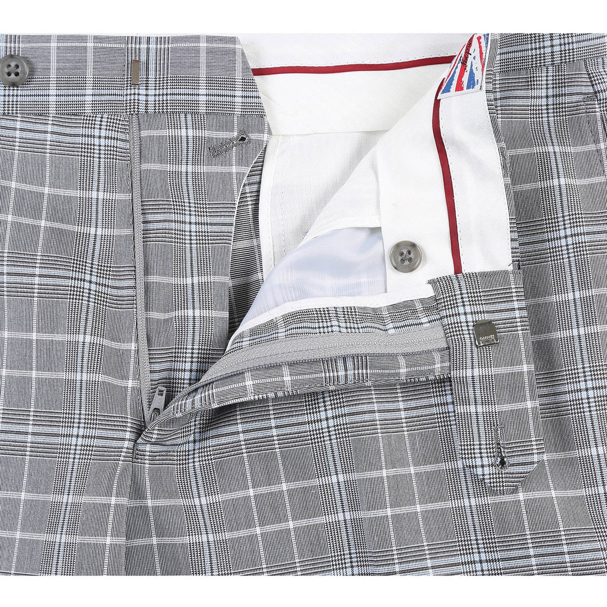 82-60-092EL White Smoke Plaid Suit