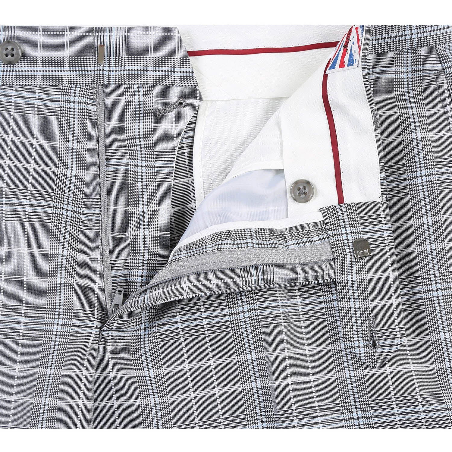 82-60-092EL White Smoke Plaid Suit