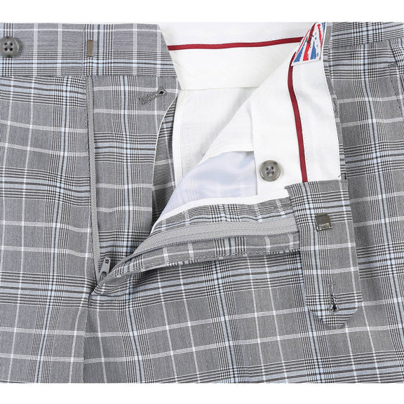 82-60-092EL White Smoke Plaid Suit