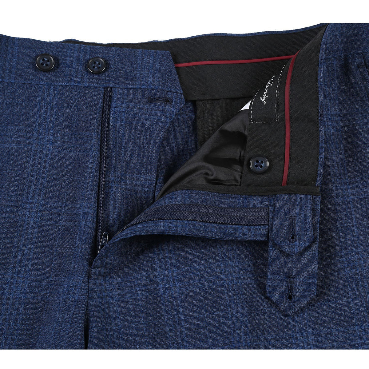 EL72-50-412 Airforce Blue Plaid Wool Suit