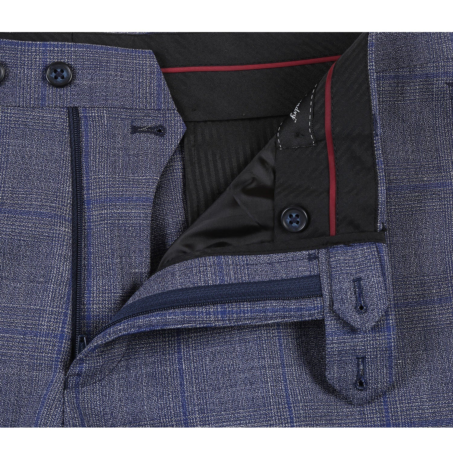 EL72-52-400 Gray with Blue Windowpane Wool Suit