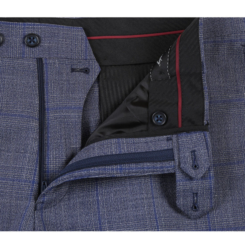 EL72-52-400 Gray with Blue Windowpane Wool Suit