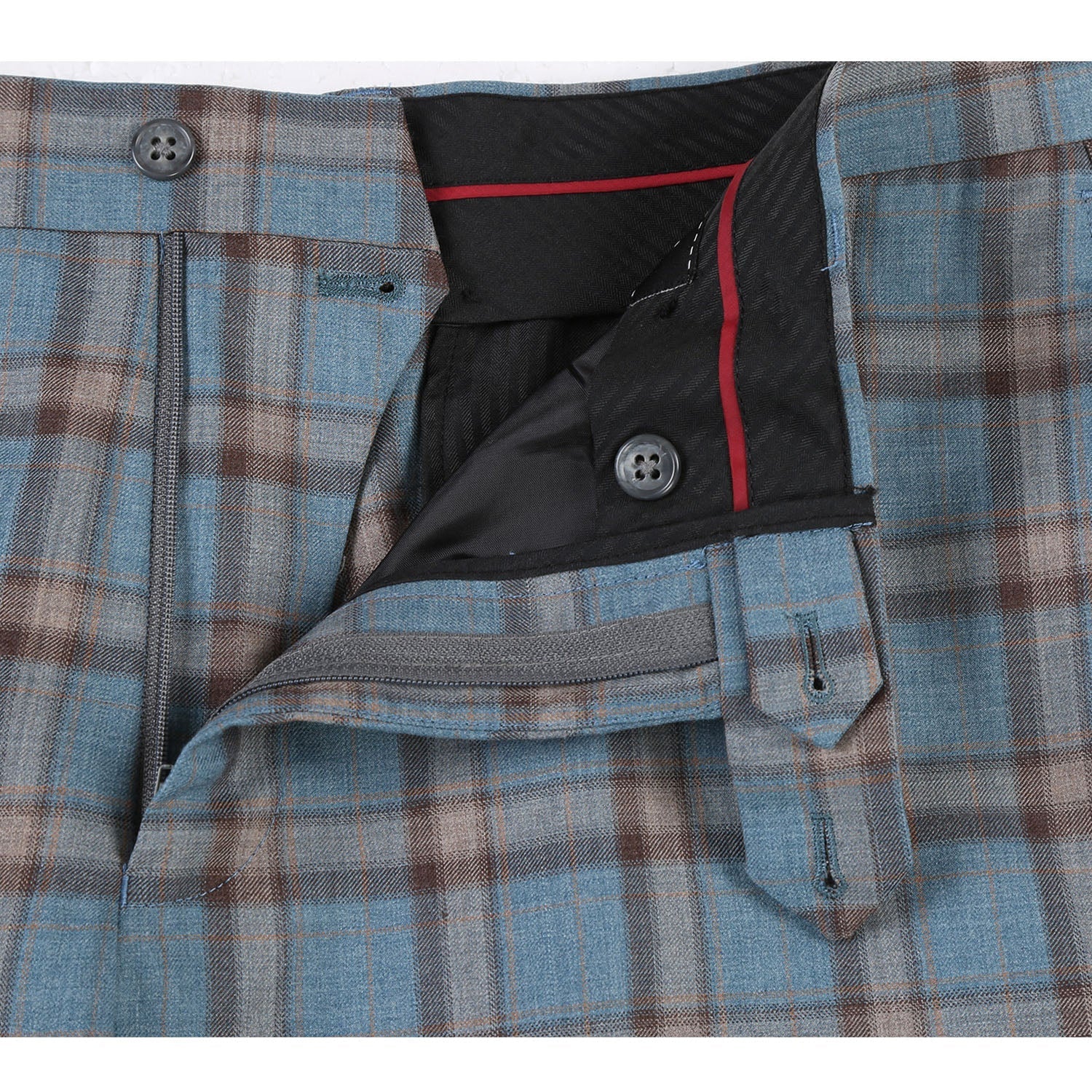 EL72-57-470 Light Gray with Bronze Stereoscopic-Grid Wool Suit