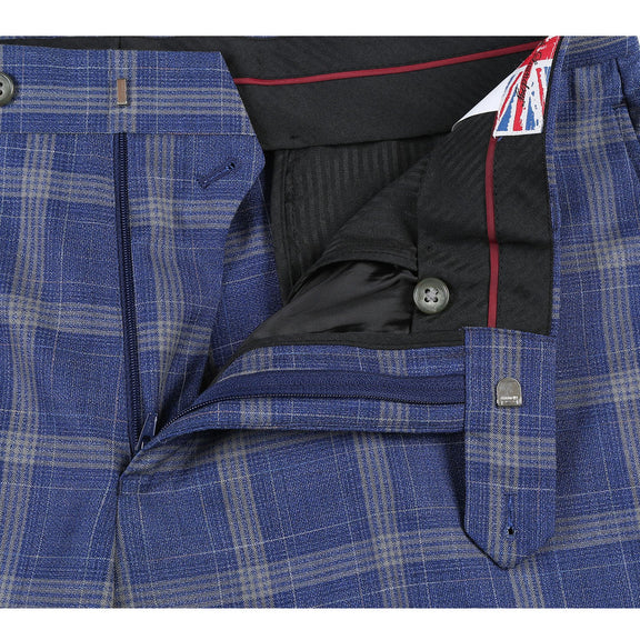 82-60-400EL Blue with Marigold Check Suit