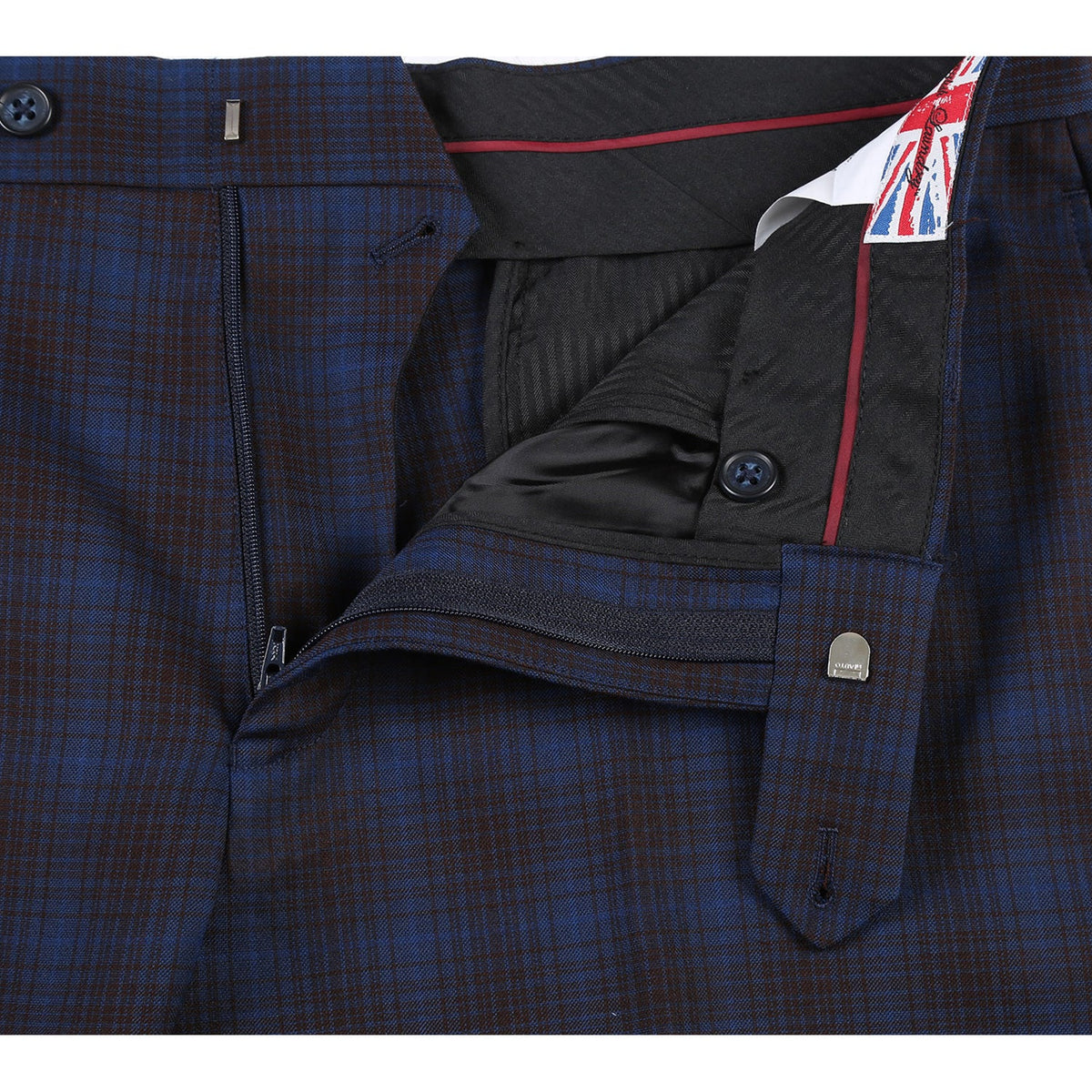 82-55-470EL Navy with Burgundy Check Suit