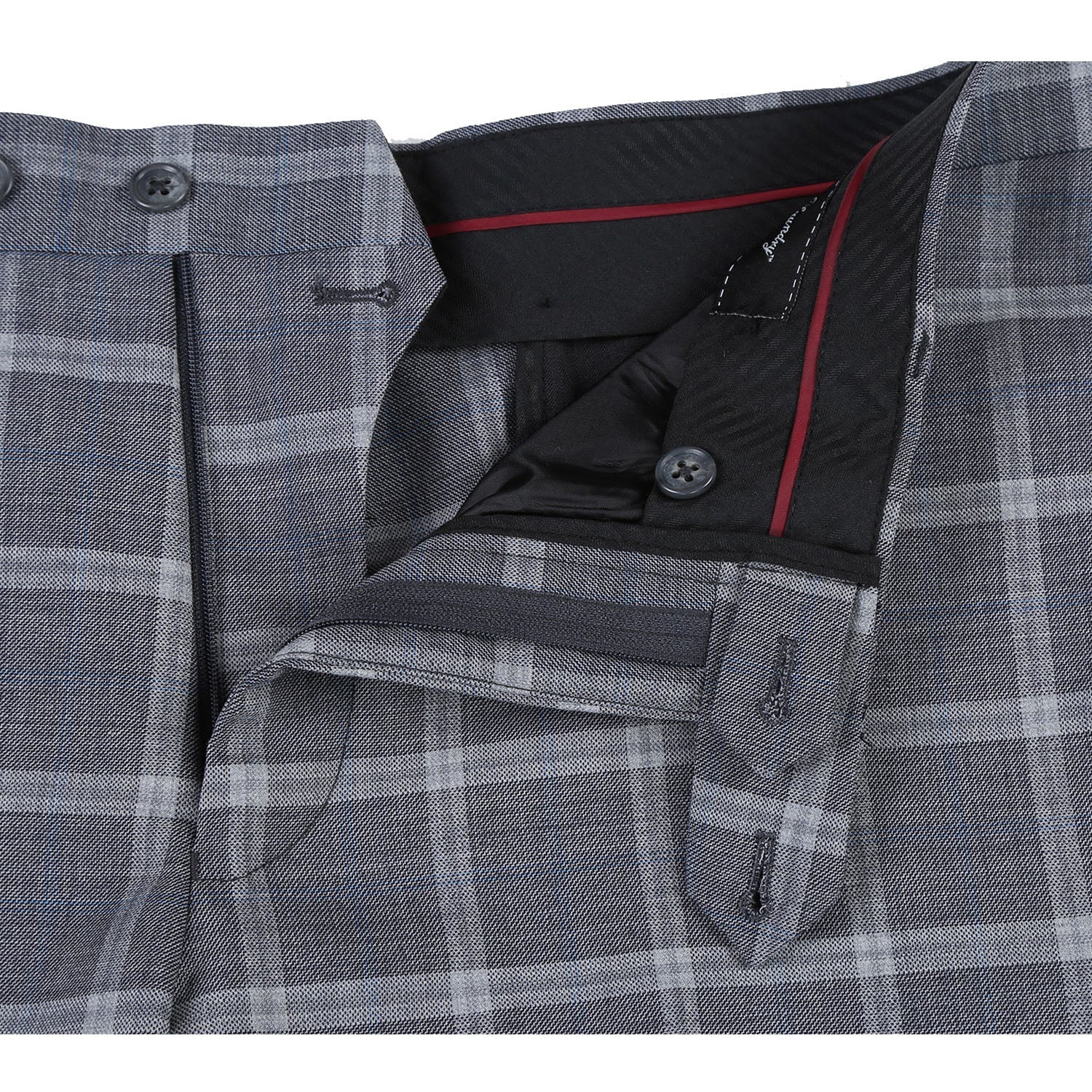 EL72-60-092 Gray Plaid Notch Wool Suit