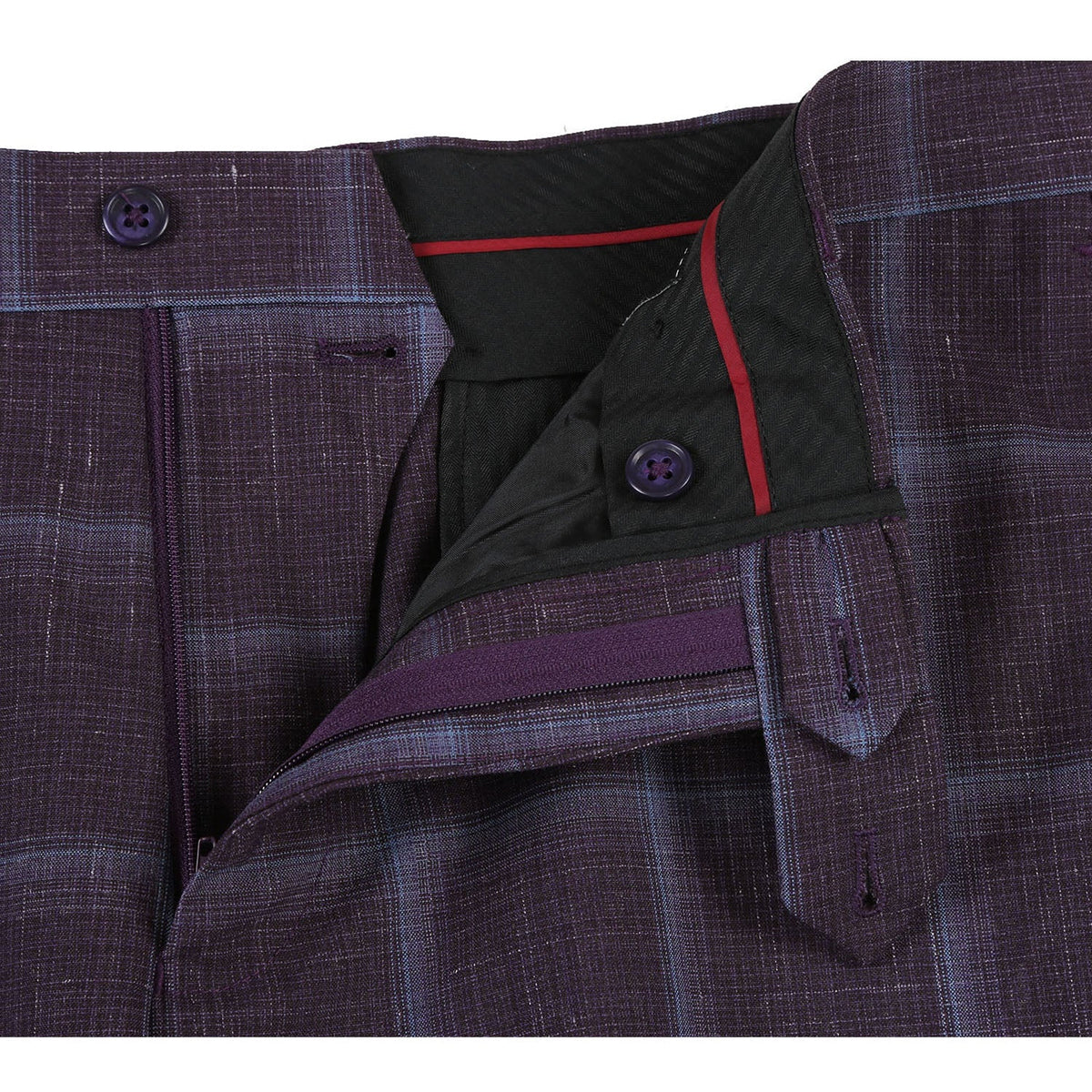 EL72-62-900 Purple Window Pane Check Wool Suit