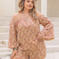 Plus Size Printed Off-Shoulder Top and Shorts Set