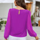 Round Neck Long Sleeve Blouse