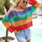 Color Block Openwork Boat Neck Cover Up