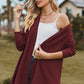 Textured Open Front Long Sleeve Cardigan