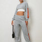 Cropped Sweatshirt and Sweatpants Set