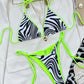 Zebra Print Halter Neck Bikini Set