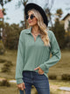 Johnny Collar Long Sleeve Top Gum Leaf