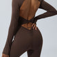 Twisted Backless Long Sleeve Jumpsuit