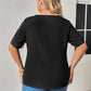 Honey Plus Size Chain Detail V-Neck Raglan Sleeve Blouse