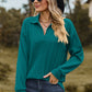 Johnny Collar Dropped Shoulder Blouse