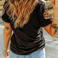 Sequin Pumpkin Round Neck Short Sleeve T-Shirt