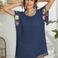 Tassel Boat Neck Flutter Sleeve Cover Up