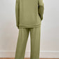 Pocketed Round Neck Top and Pants Lounge Set