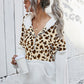 Shiny Leopard Half-Zip Dropped Shoulder Hoodie