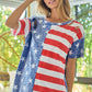 BiBi American Flag Theme Short Sleeve T-Shirt