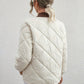 Bubble Texture Snap Down Long Sleeve Winter Coat