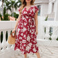 Plus Size Floral Tie Waist Surplice Neck Midi Dress