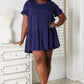 V-Neck Flounce Sleeve Tiered Dress