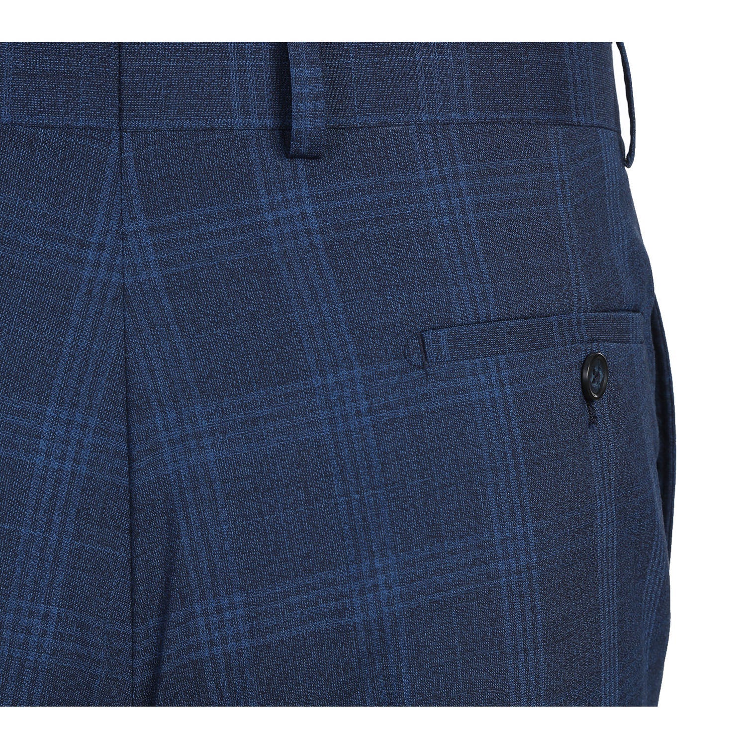 EL72-50-412 Airforce Blue Plaid Wool Suit