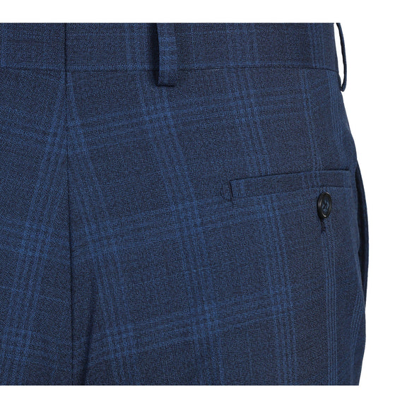 EL72-50-412 Airforce Blue Plaid Wool Suit