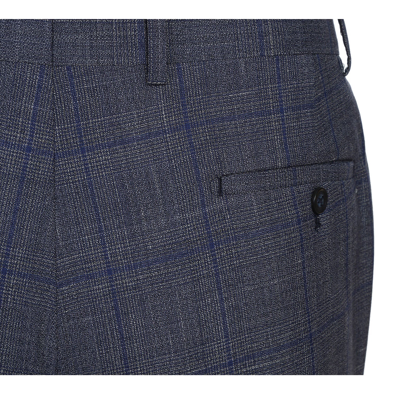 EL72-52-400 Gray with Blue Windowpane Wool Suit