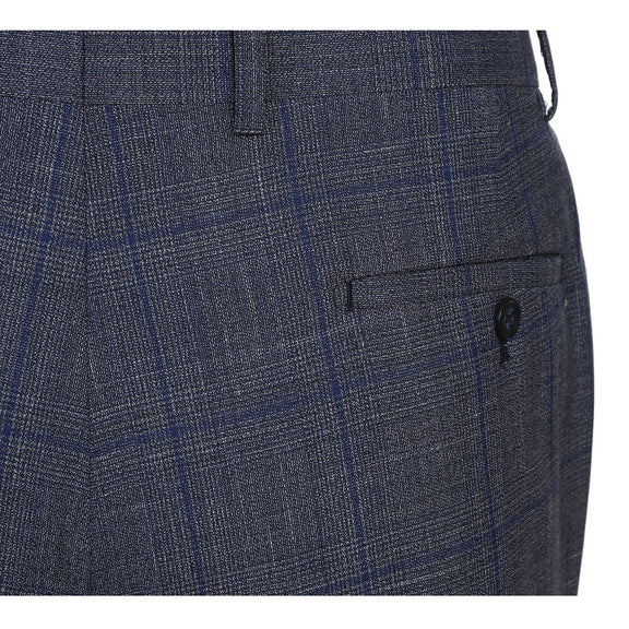 EL72-52-400 Gray with Blue Windowpane Wool Suit