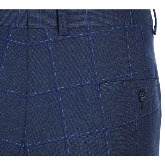 82-52-412EL Dark Blue Windowpane Check Suit